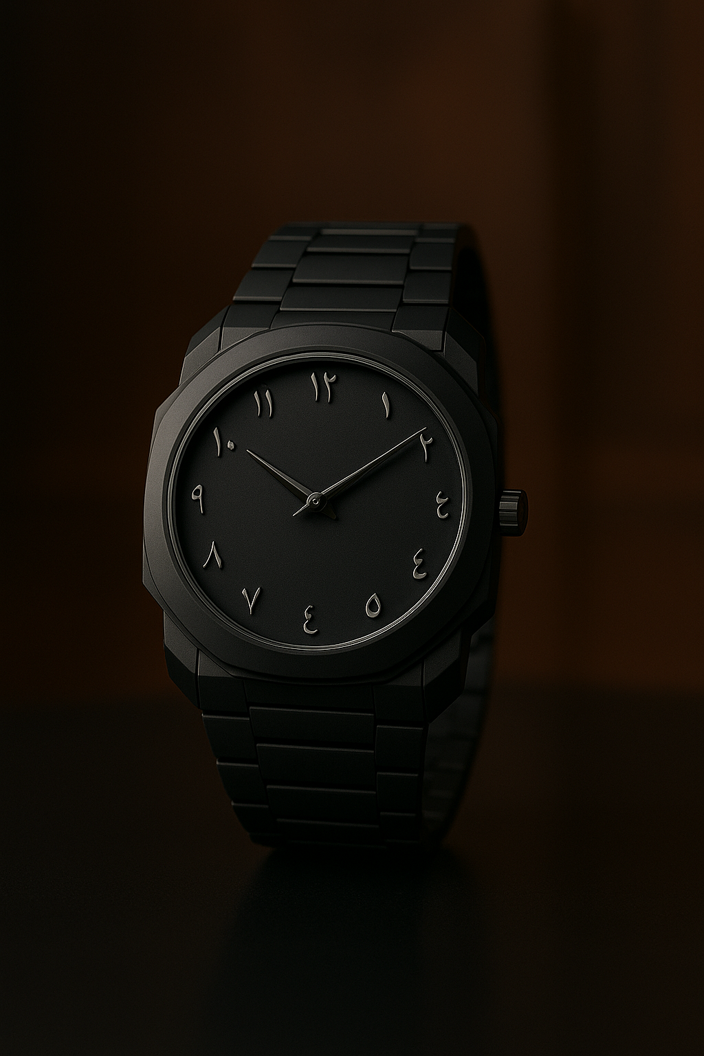 Aura Black Arabic Dial Men’s Watch – Minimal Luxury Stainless Steel Timepiece